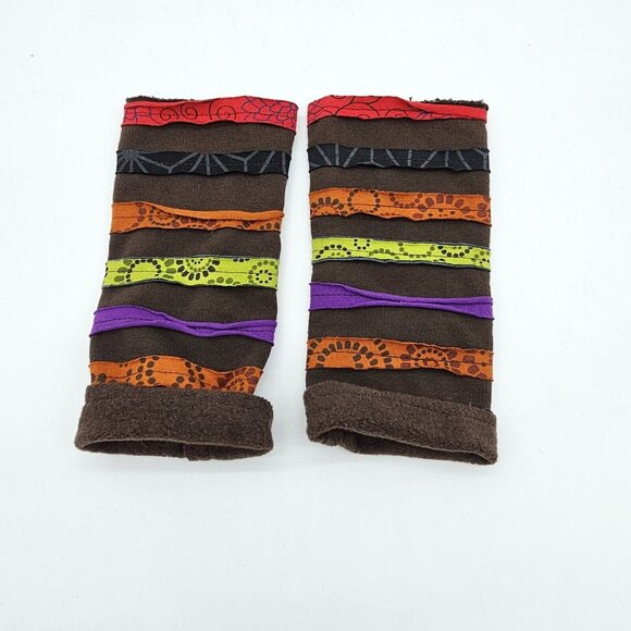 Handmade Patchwork Hobo Beanie Hat Arm Warmer Set Nepal Boho Retro Hippie Grunge main image 8